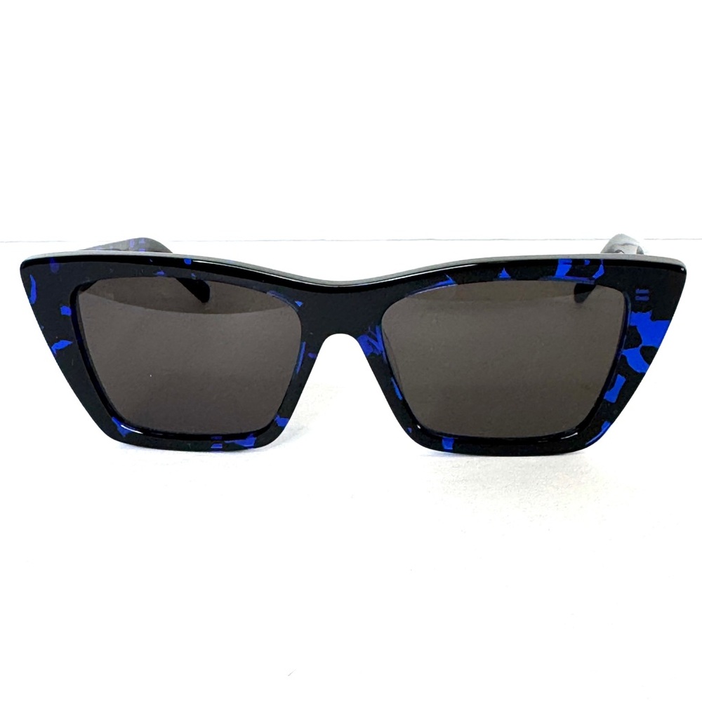 SAINT LAURENT Mica Cat Eye Sunglasses SL 276 009 Black Blue Havana NEW With Case - Picture 3 of 14